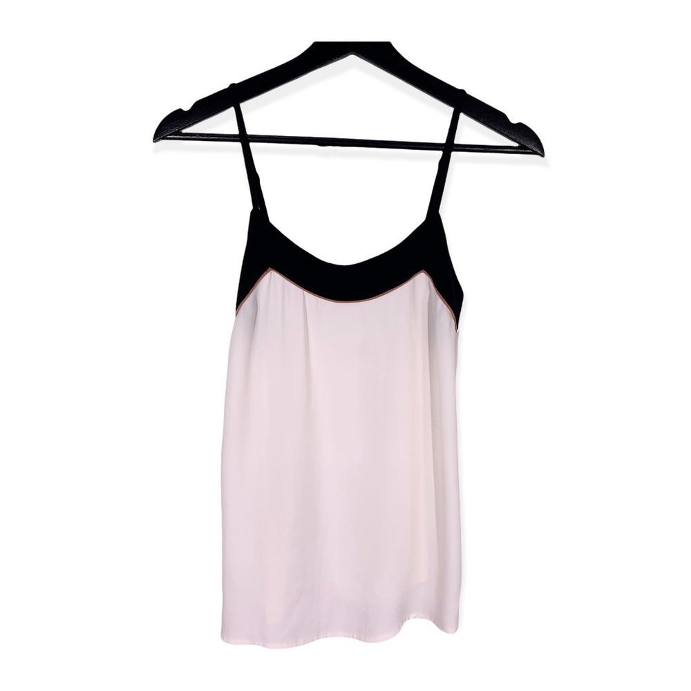 LOFT Sleeveless Black Trim Top, XS